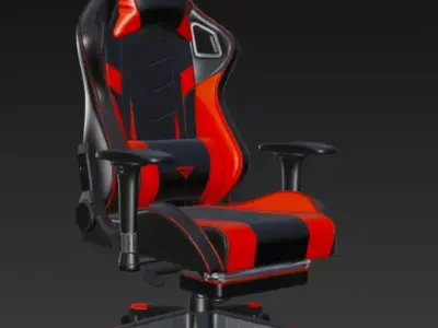 Racing Style Gaming Chair Red Black PBR 3D Model 3D model