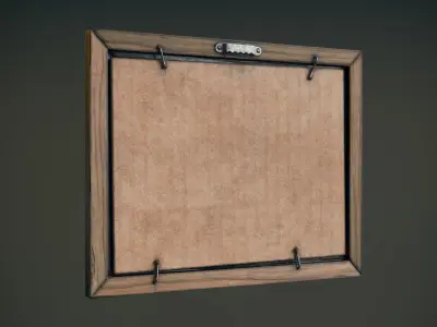 Small Vintage Frame and Painting Low-poly 3D model