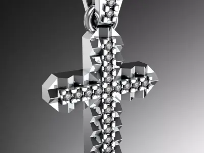 Cross Pendant and Bail  3D print model