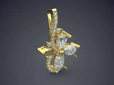 Luxury Pendant With Plenty Of Diamonds CAD 5100 3D print model