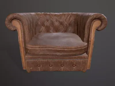 Chesterfield Club Chair Low-poly 3D model