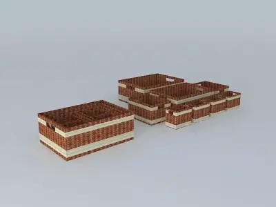 STORAGE BAMBOO HAMPER 1 Free 3D model