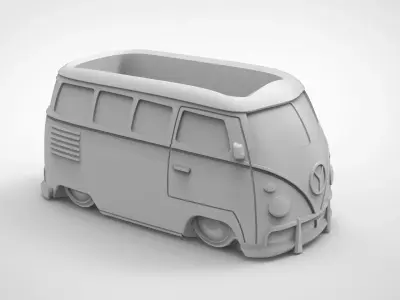 Retro van pattern vase 3D print model