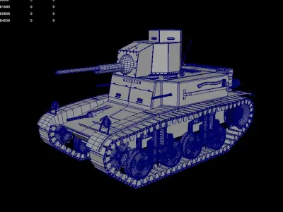 Tank M2A4 Low-poly 3D model