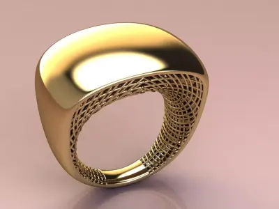  Ring with mesh 3D print model