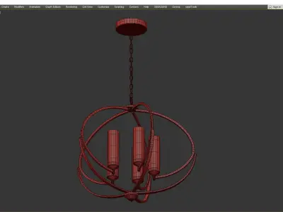 Luxury Mediterranean Chandelier Low-poly 3D model