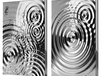 Water Ripple 3D Wall Art Decorative metallic relief 3D model