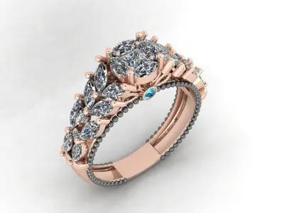 Luxury Marquis ring 3D print model