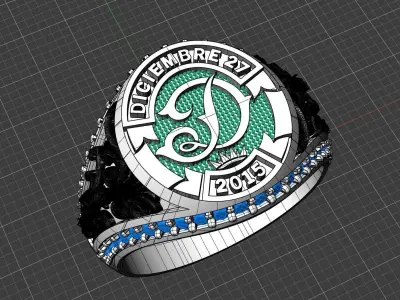 D ring 3D print model