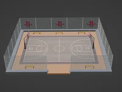 Basketball Stadium - Houston Rockets Low-poly 3D model