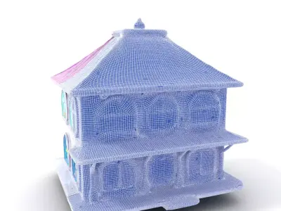 Whimsical Aquarium Building model pack Low-poly 3D model