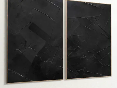 Plaster Two Photo Frame 210 Low-poly 3D model