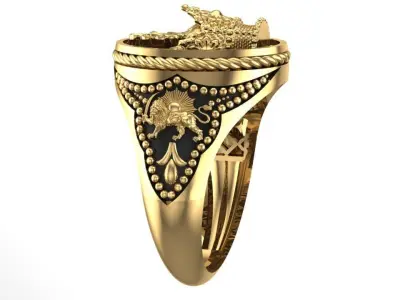 majestic Pahlavi dynasty ring 3D print model
