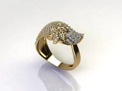 STL 3DM Women Ring Womens Ring Diamonds With Stone Model 3D print model