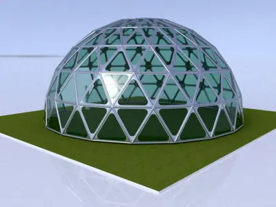 Triangulated 3D dome geodesic dome like structure 3D model