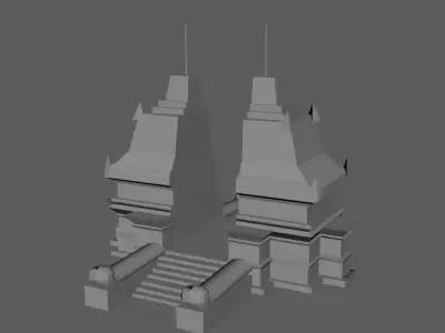 Low Poly entrance Free 3D model