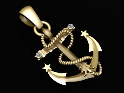 ANCHOR PENDANT 3D PRINTABLE MODEL 3D print model