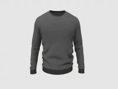 Sweater full sleeves grey Low-poly 3D model