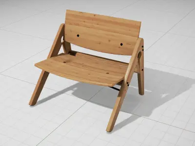 We Do Wood Komplett Lounge Chair UE4 Low-poly 3D model