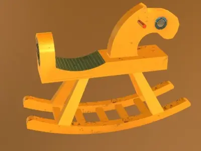 kids Rocking Horse Low-poly 3D model