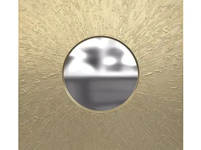 Brabbu huli rectangular brass mirror 3d model 3D model