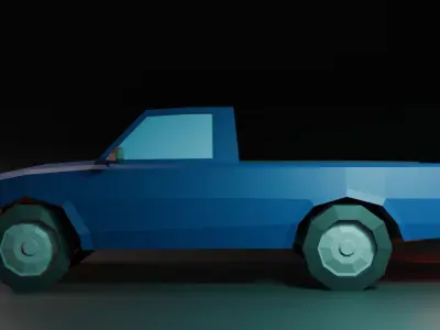 Low Poly Old Pickup Car Low-poly 3D model