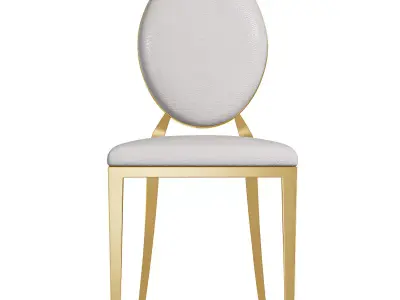 Modern Luxury White Dining Chair 3D model