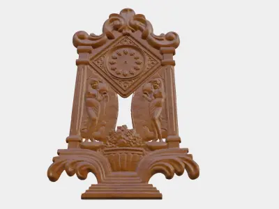 Wooden Clock Decor For Wood Carving 3D print model 4