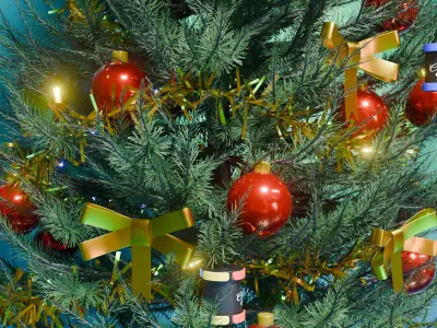 Christmas Tree 3D - Realistic PBR Model - 8K Atlas 239 cm 3D model