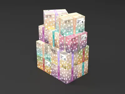 Cardboard Packages 3D Model - Cardboard Box Low-poly 3D model
