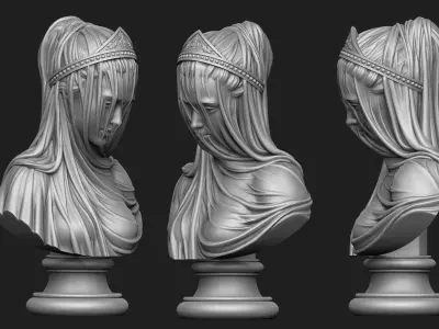 Drapery Bust 3D print model
