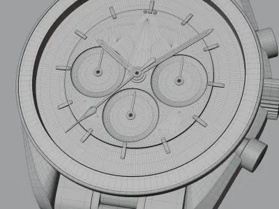 Omega Speedmaster watch with Box 3D model