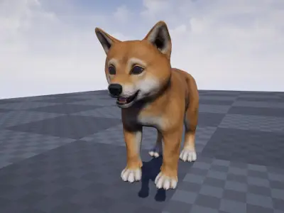 Puppy - Shiba Inu  Low-poly 3D model
