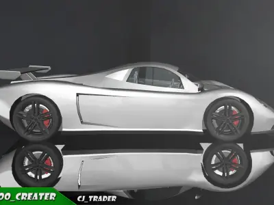 Lowpoly Pagani Zonda Racing Car 3D Model Low-poly 3D model