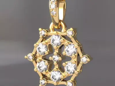 Round Pendant with Brilliants 3D print model