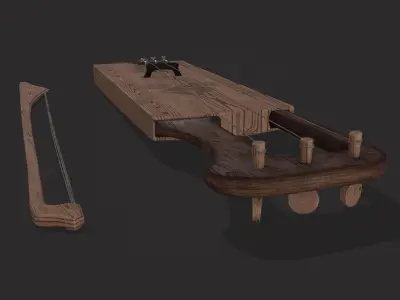 Nordic Tagelharpa instrument  Low-poly 3D model