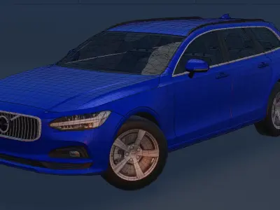 Volvo V90 Low Poly 3D Model Low-poly 3D model