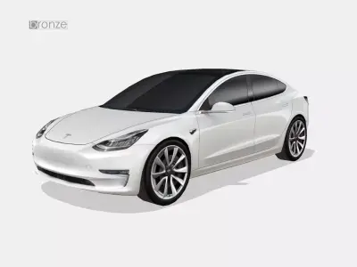 Tesla Model 3 2018 Low-poly 3D model
