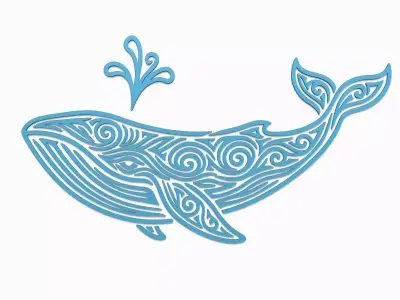 Blue Whale Panel - Wall Decor Beauty Creative 3D print model
