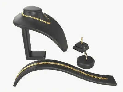 Jewelry store display stands with jewelry 3D model