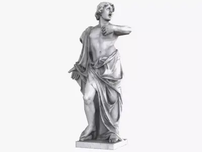 Tenor Antique Statue - Granite Low-poly 3D model