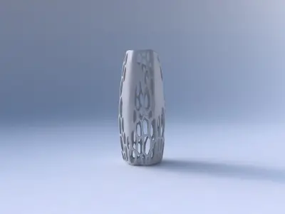 Vase arc hexagon with organic lattice and solid centers 3D print model