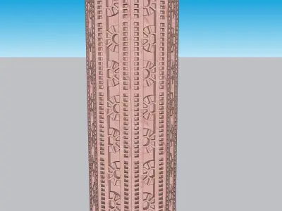 Indian stone piller column  3D model