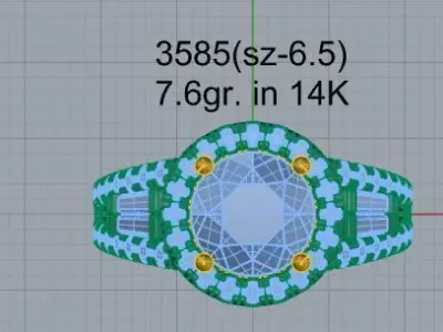 Round Halo Ring 3585 3D print model