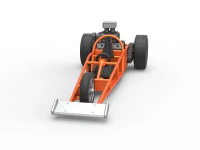 Rear engine old school three wheeled dragster Scale 1 to 25 3D print model