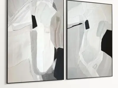 Plaster Two Photo Frame 488 Low-poly 3D model