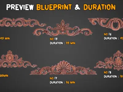 30 Pieces Professional Ornaments Modeling in Blender   Tutorials Low-poly 3D model