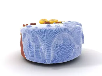 Banana Pecan Cake model pack Low-poly 3D model