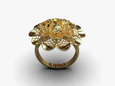 Floral ring 3D print model