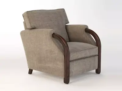 Eugene Printz 19th Century Lounge Armchair 3D model